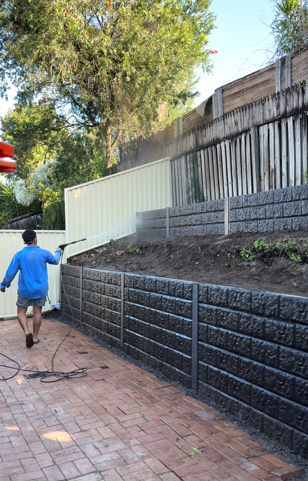 2 tier retaining wall in nerang