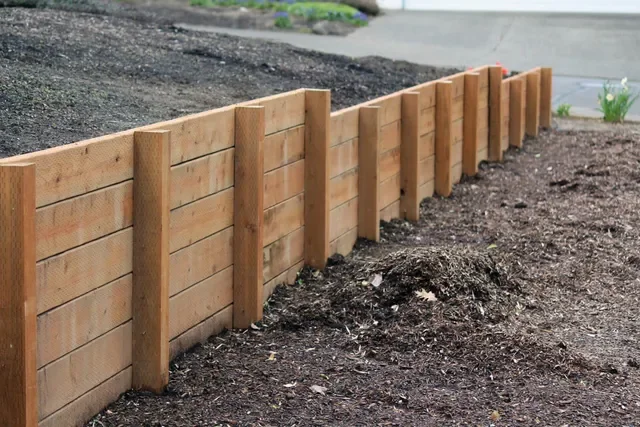 Timber retaining wall and soil in gold coast