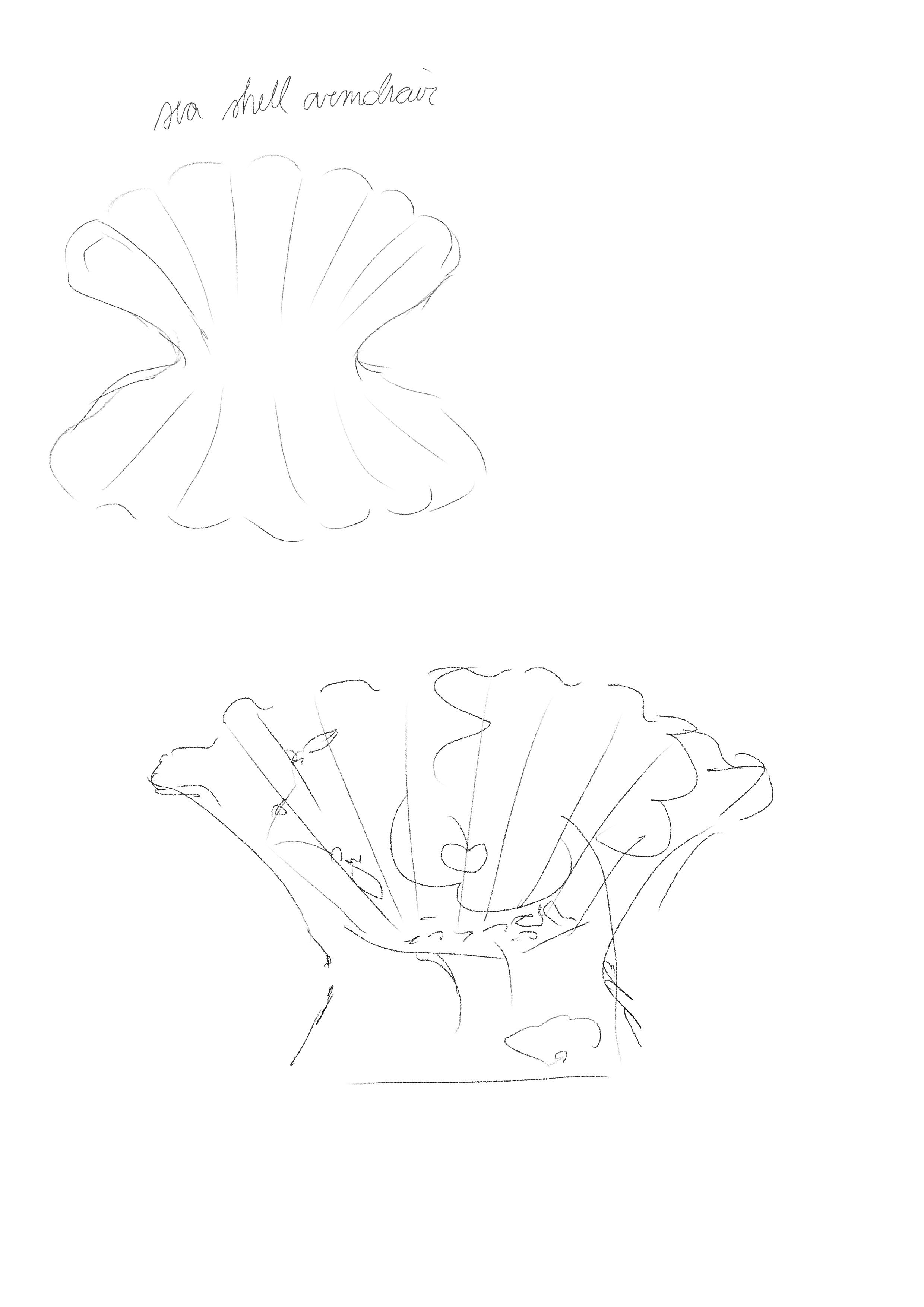 Scallop Shell Armchair Sketch