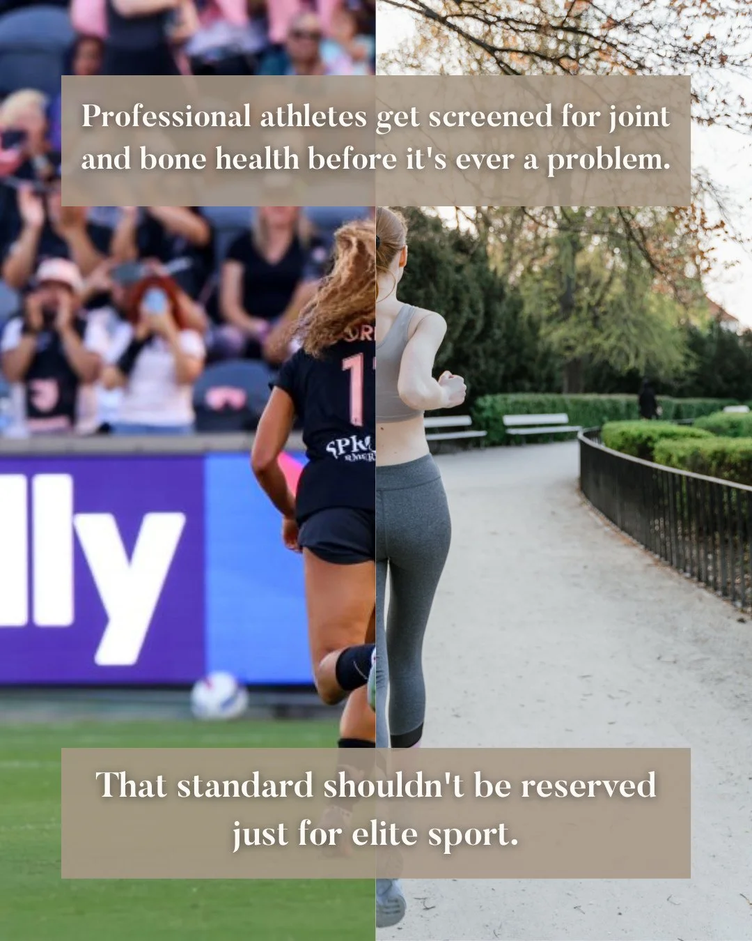 As a team physician for Angel City FC, I see it firsthand: professional athletes get screened for joint and bone health before it's ever a problem, not after.⁠
⁠
That standard shouldn't be reserved for elite sport.⁠
⁠
It's National Bone and Joint Hea