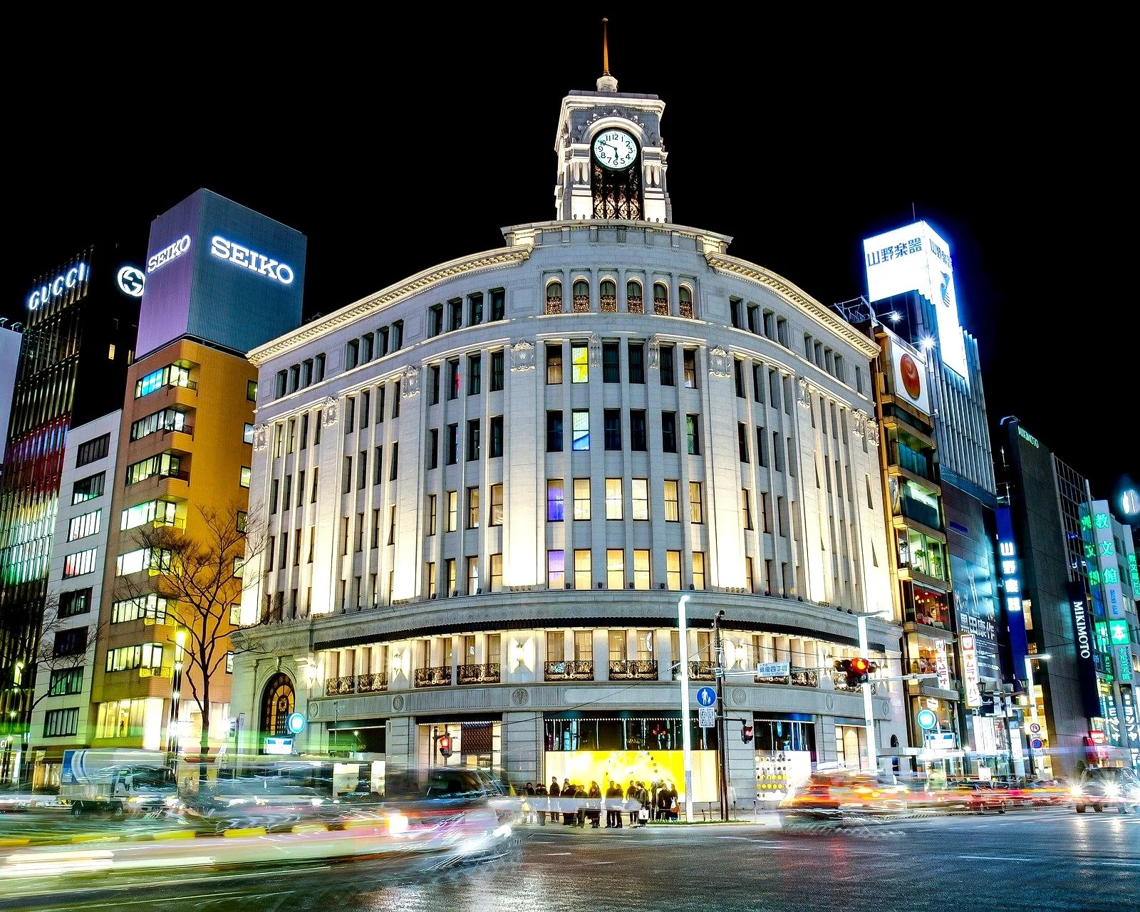 Wako department store at night