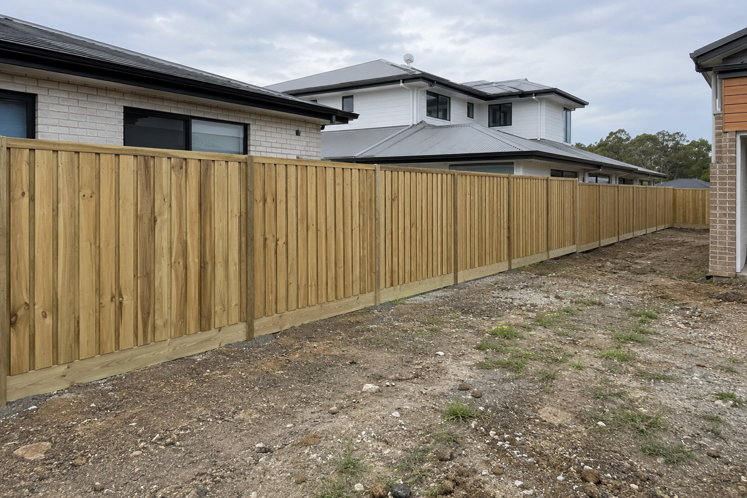Timber fencing installation completed to improve privacy, security and overall property presentation.