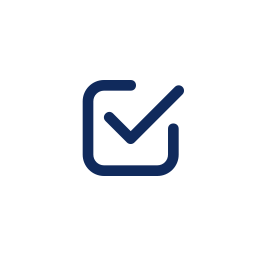 A checkmark inside a square, symbolizing completion or approval.