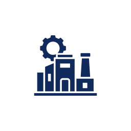 Icon of factory with a gear.