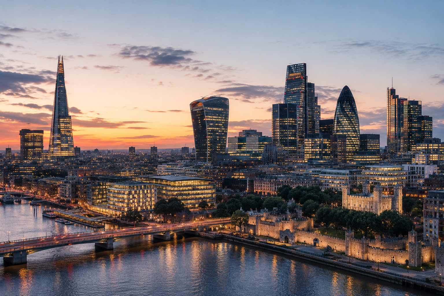 London skyline representing Renka Group’s UK-wide business consultancy and operational support services.
