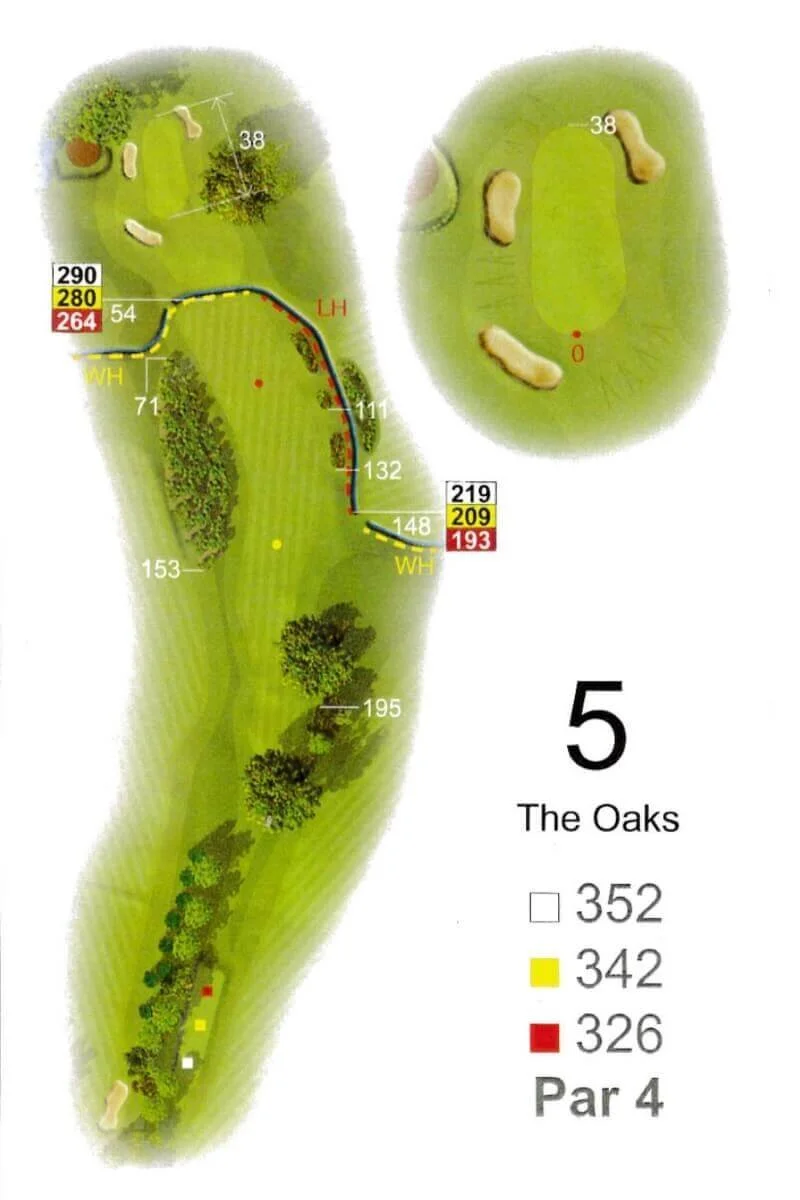 Hole 5, The Oaks, plan