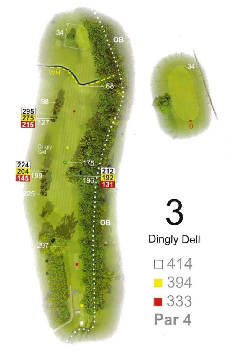 Hole 3, Dingly Dell, plan