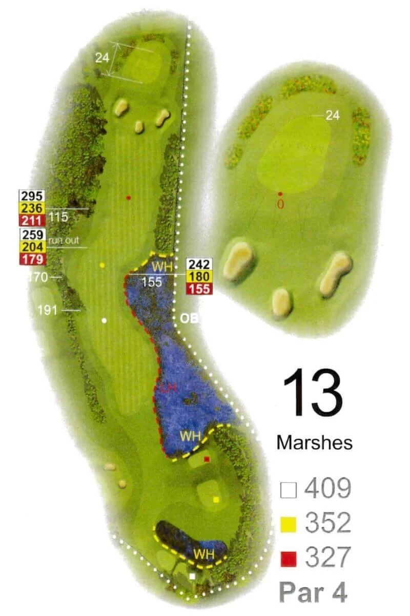 Hole 13, Marshes, plan