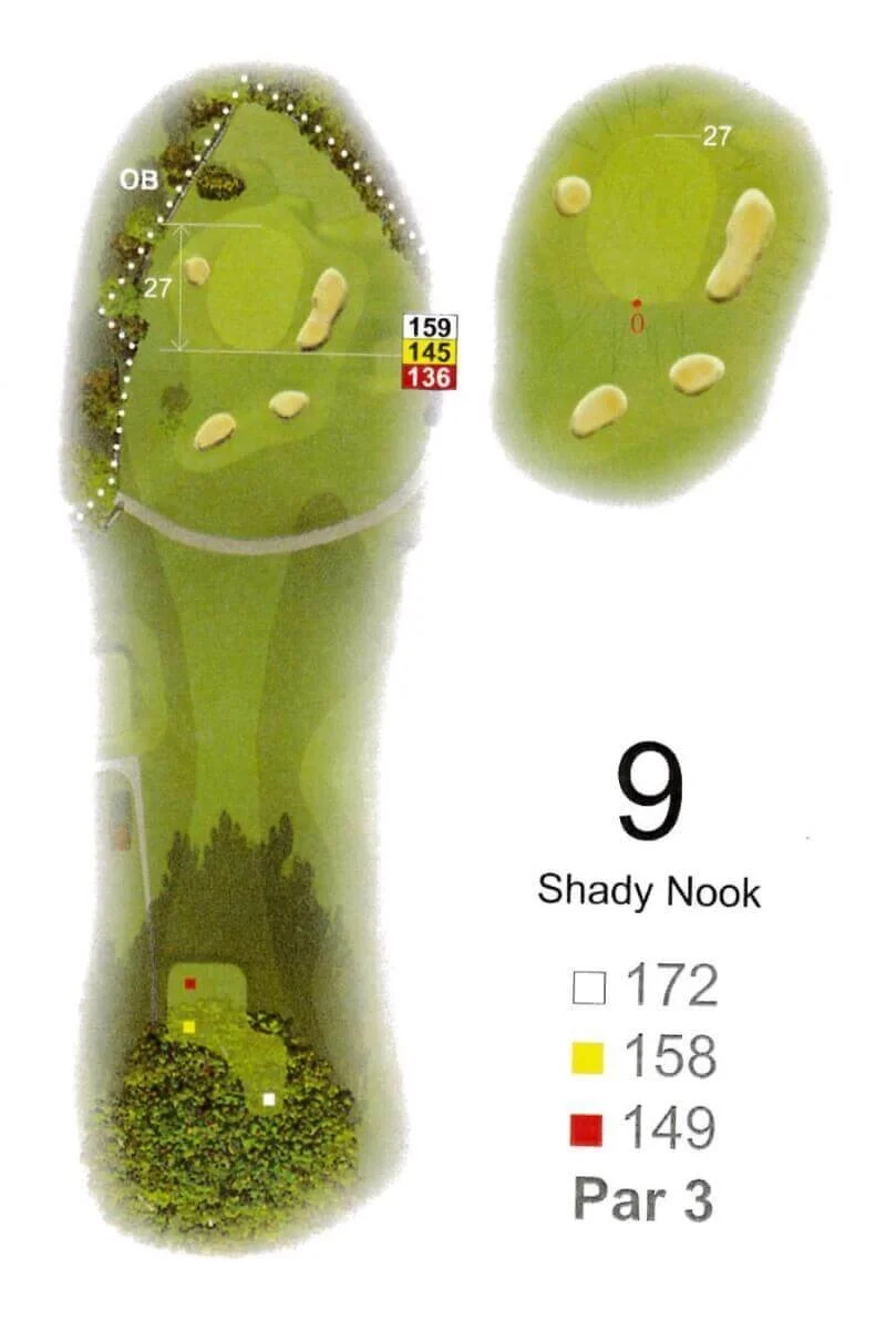 Hole 9, Shady Nook, plan