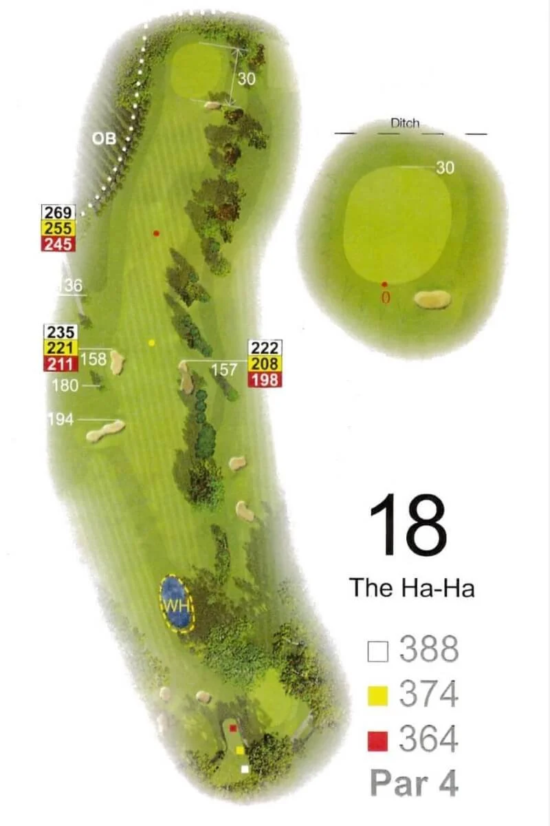 Hole 18, The Ha-Ha, plan
