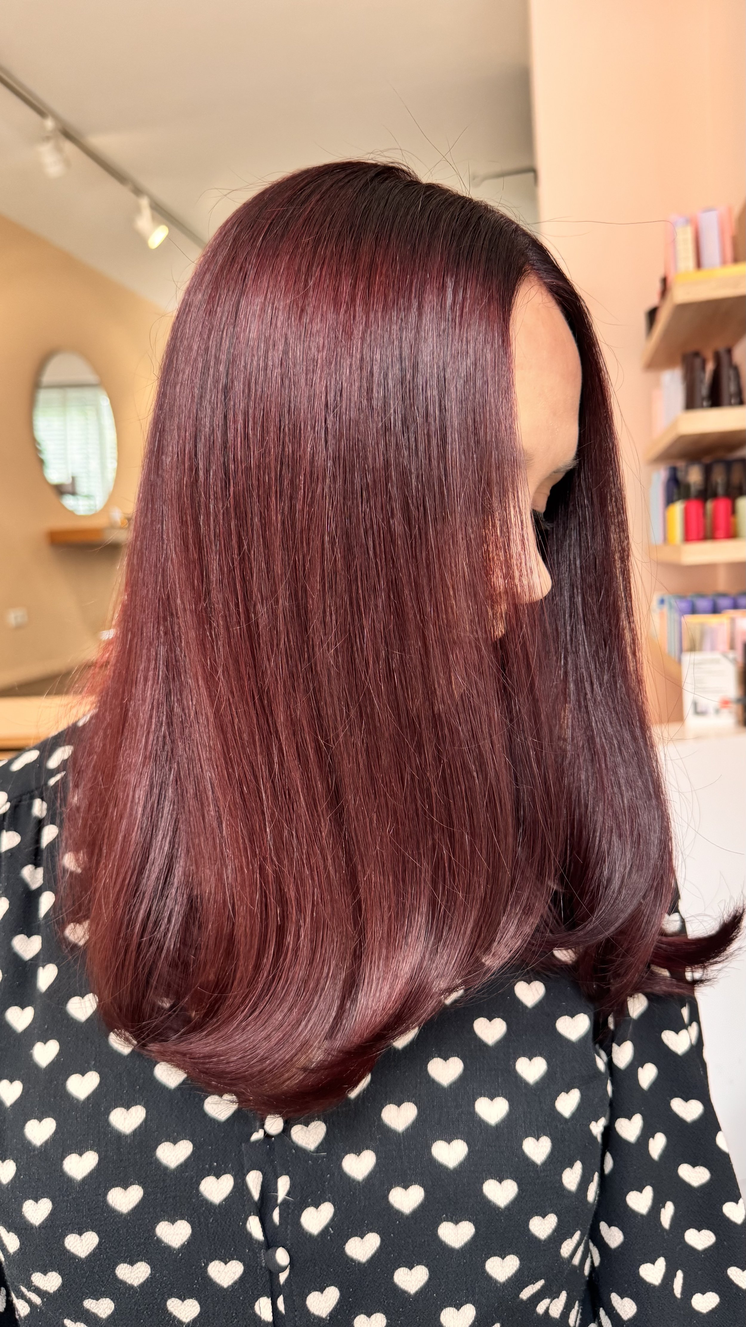 Amanda haar kleuren rood intens stijl haar 