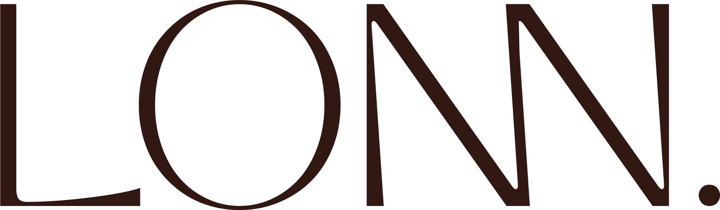 Voorbeeld van de lettertype en kleur die in het logo van LONN wordt gebruikt.