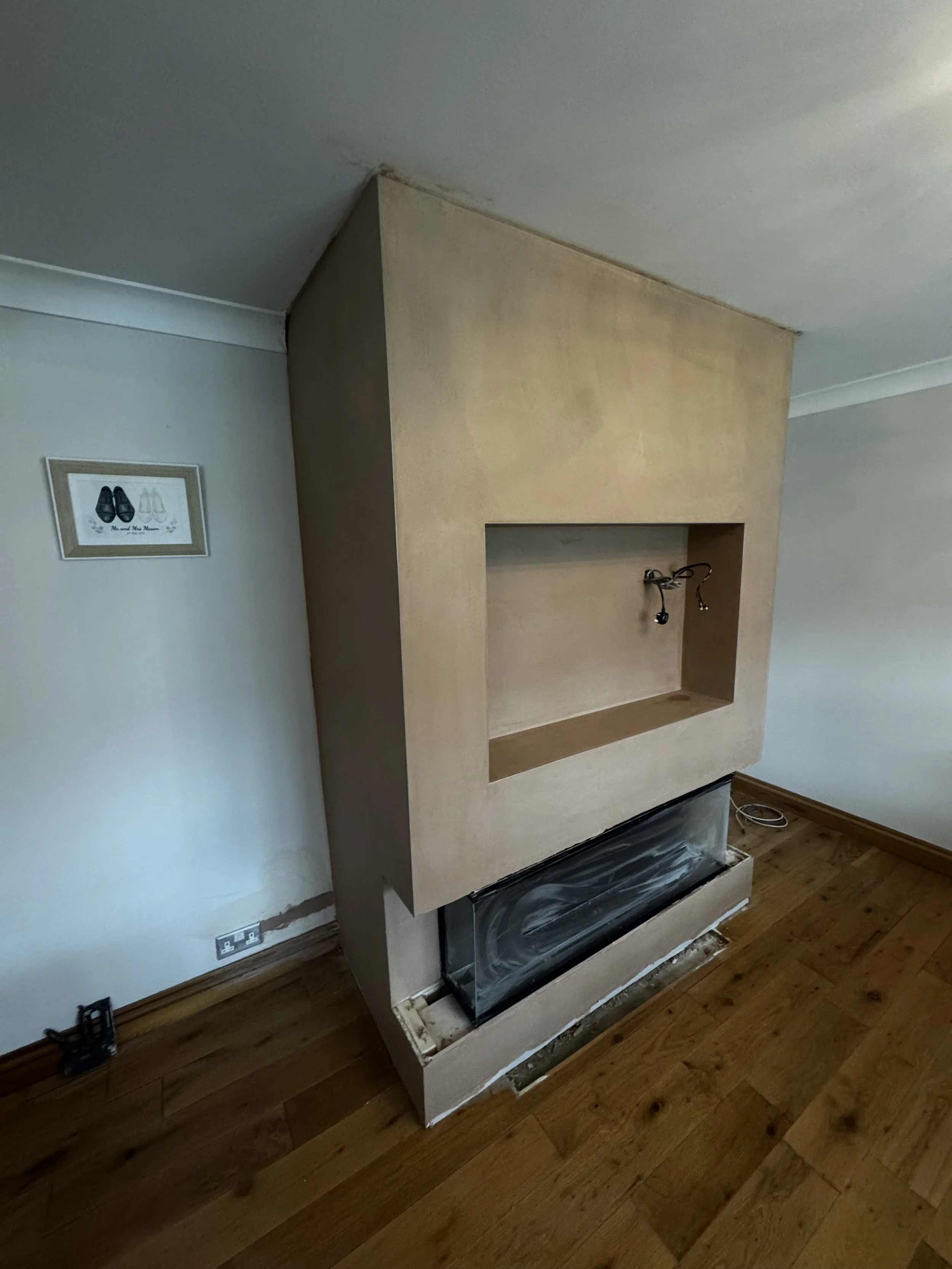 media wall plastering work