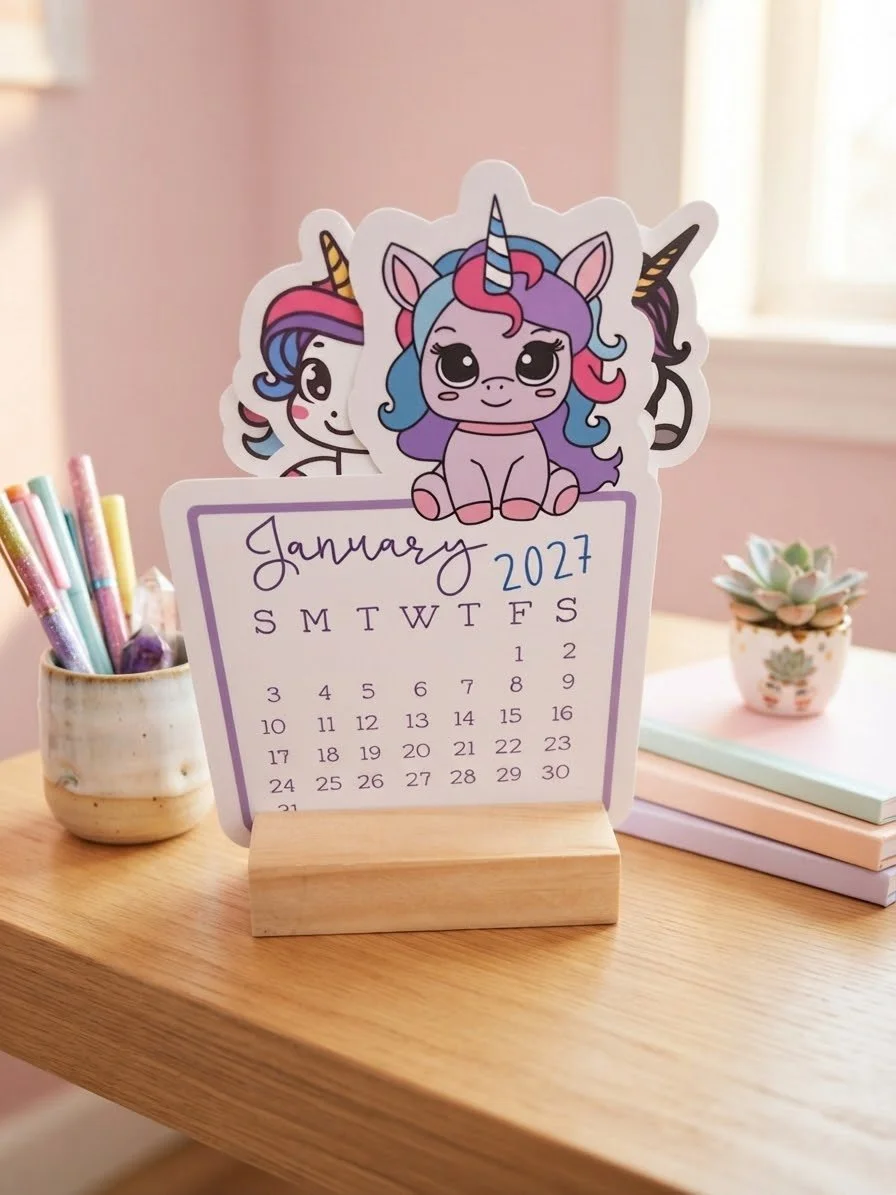 2027 Unicorn Desk Calendar