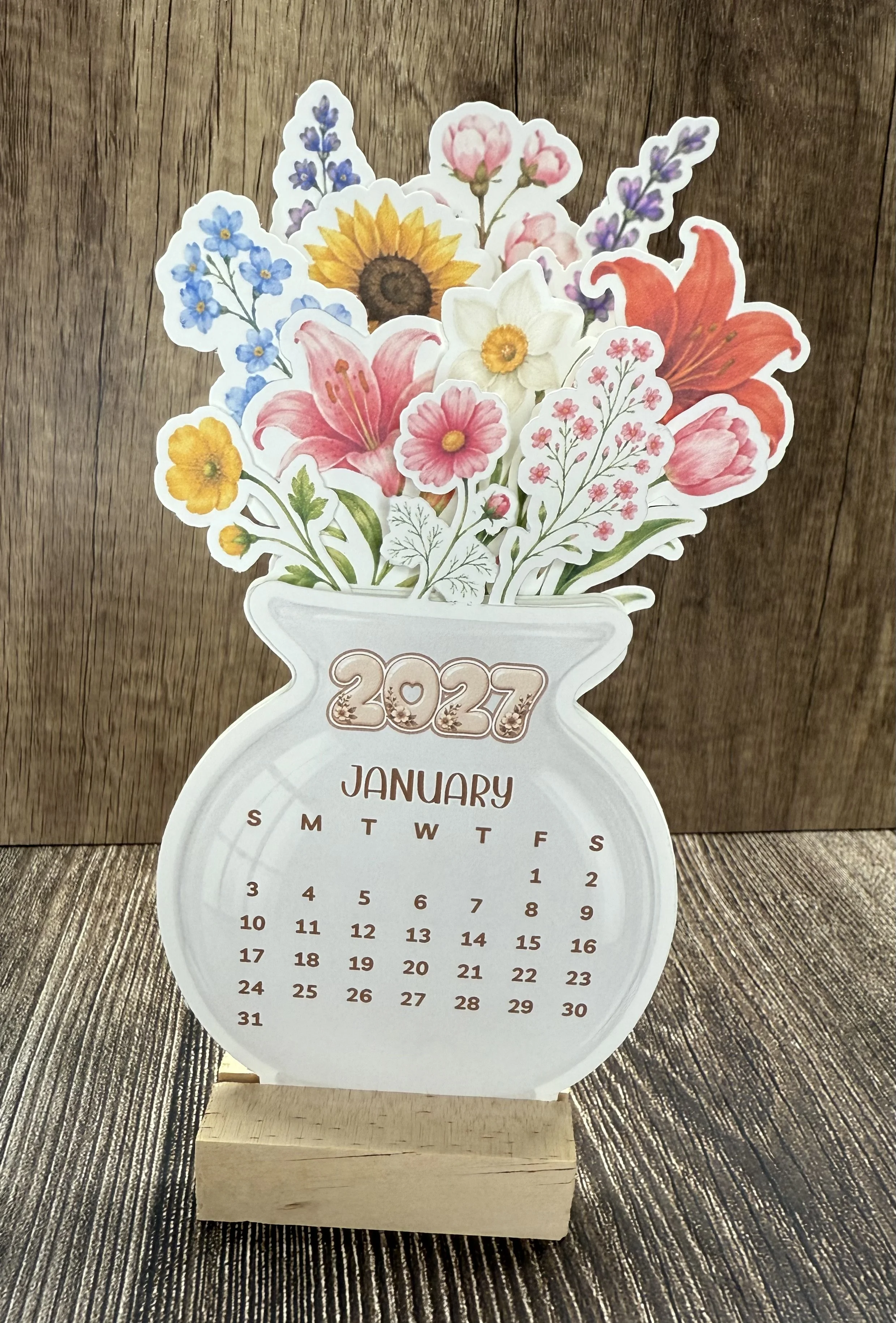 2027 Blooming Bouquet Desk Calendar