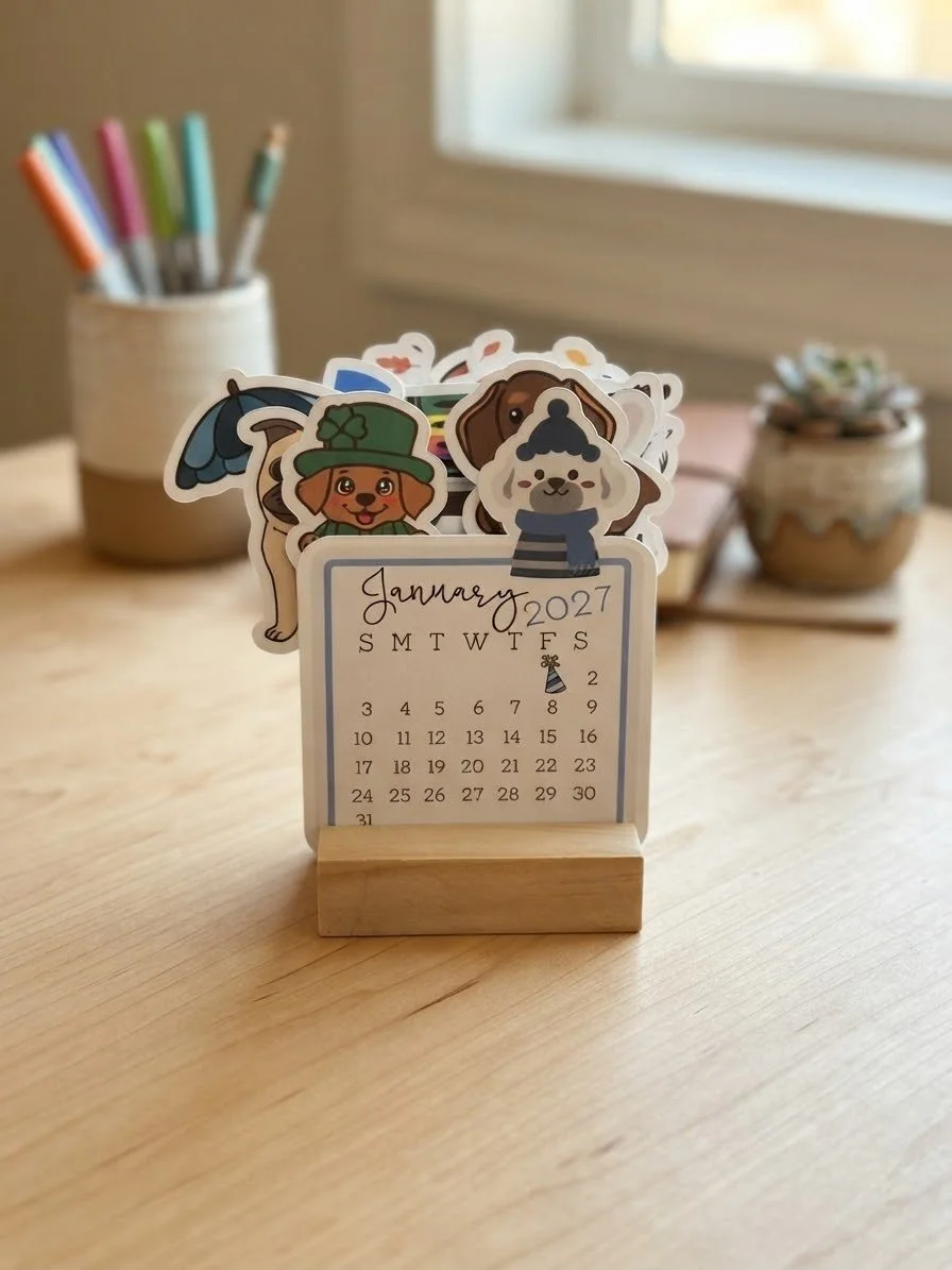 2027 Dog Themed Desk Calendar