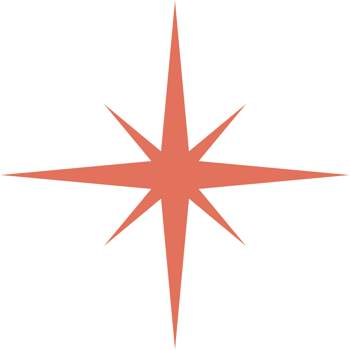 Een roosvleugelster, een stervormig patroon met negen punten, in een bruinachtig oranje kleur op een zwarte achtergrond.
