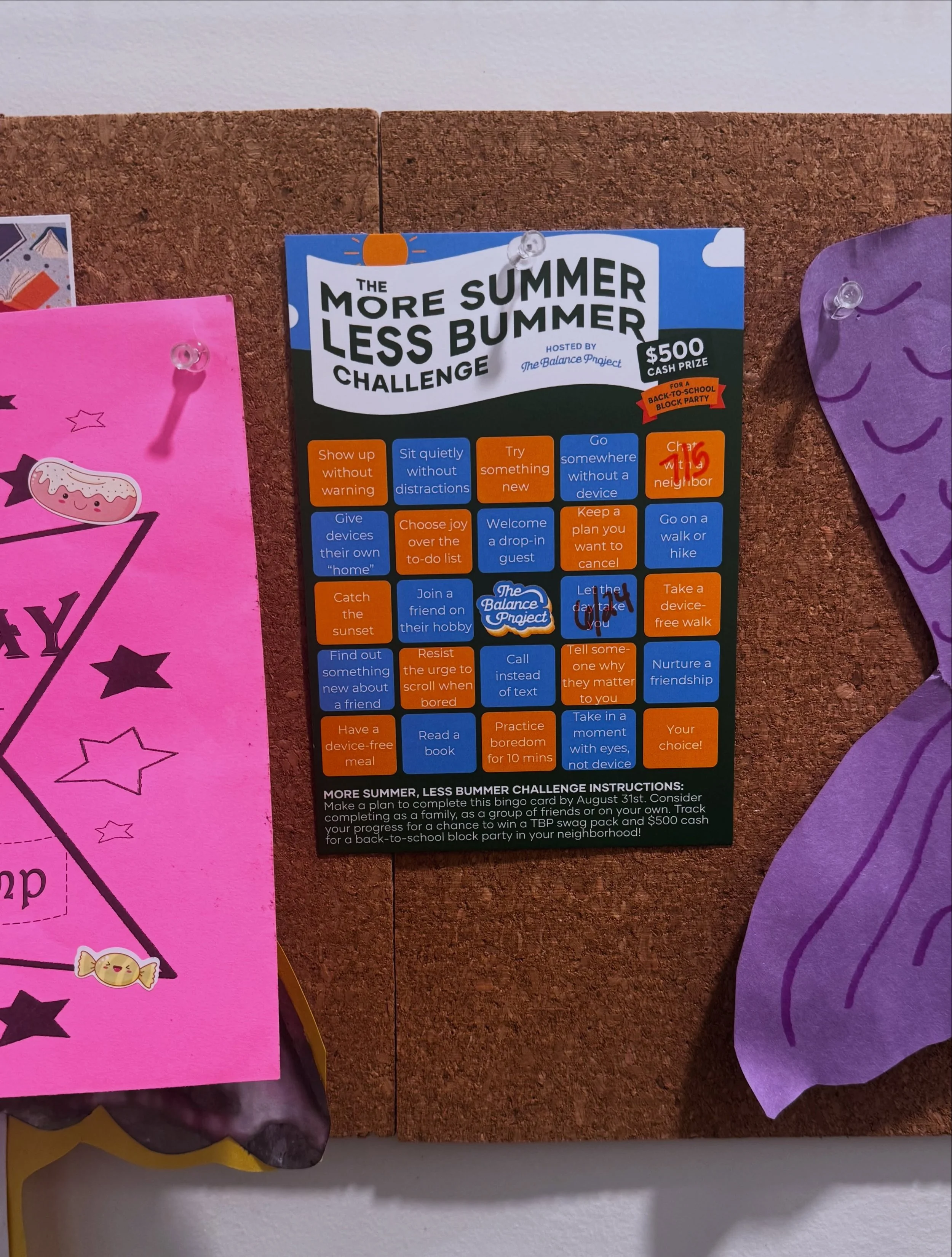 We&rsquo;re working on the #moresummerlessbummer bingo card. 

Are you?! ☀️🌊🌳🛹🥳🌈

Must play to win the $500!!!!

#thebalanceproject #lifetechbalance #summer #summer2026