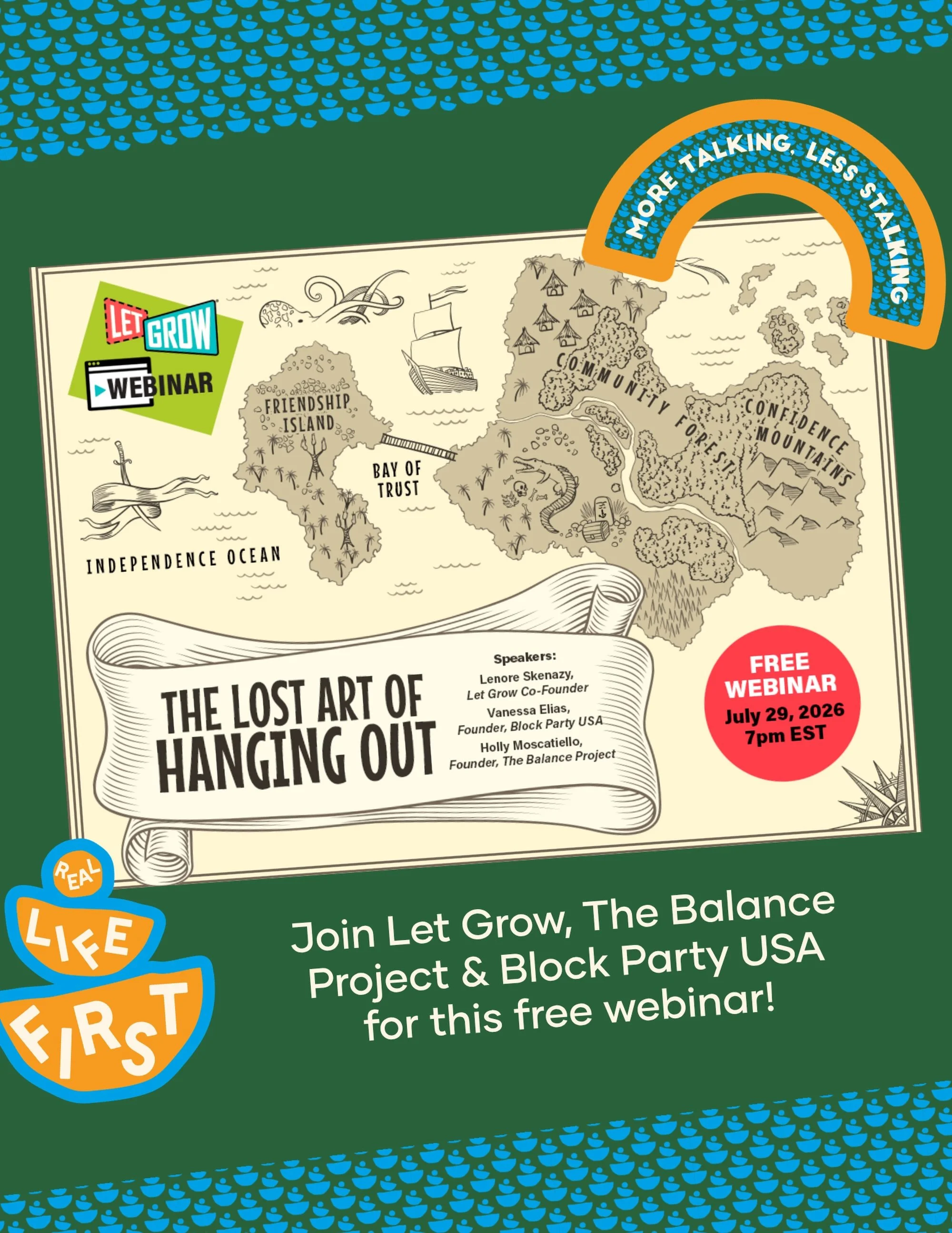 Let&rsquo;s talk about how to revive the &ldquo;lost art&rdquo; and simple joy of a casual hang out!

Join @lenoreskenazy_freerange of @letgroworg, @vanessaeliasconnect and The Balance Project to discuss ways to bring back more human connection IRL ?