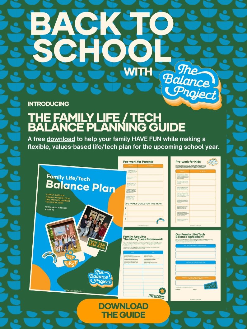 Back to schoooooool!!! 🍎 ✏️ 📓 

Our new family planning guide can help set the school year up for success by aligning the WHOLE FAMILY on achieveable life/tech balance values &amp; goals. 

With helpful data, discussion prompts and considerations, 