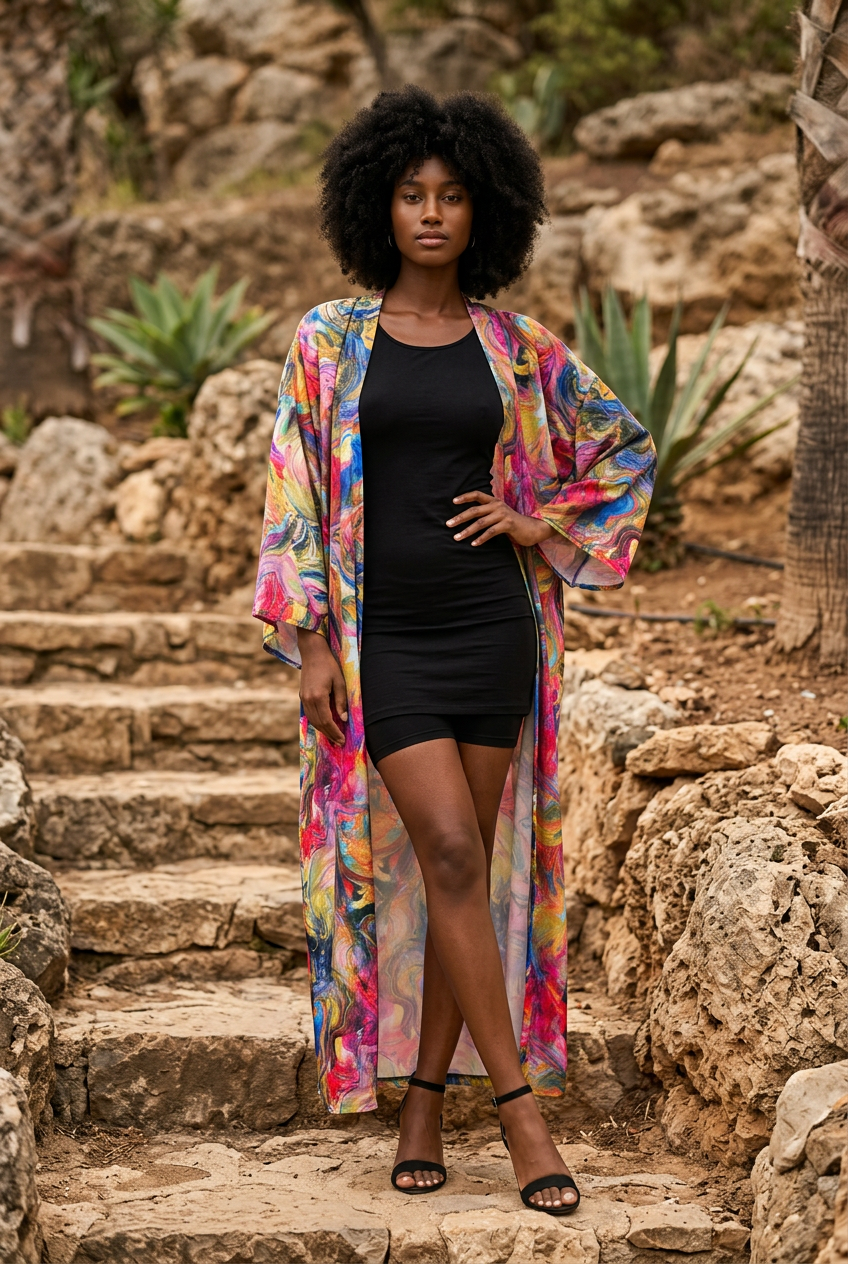 SOLARA Aurora Silk Kimono