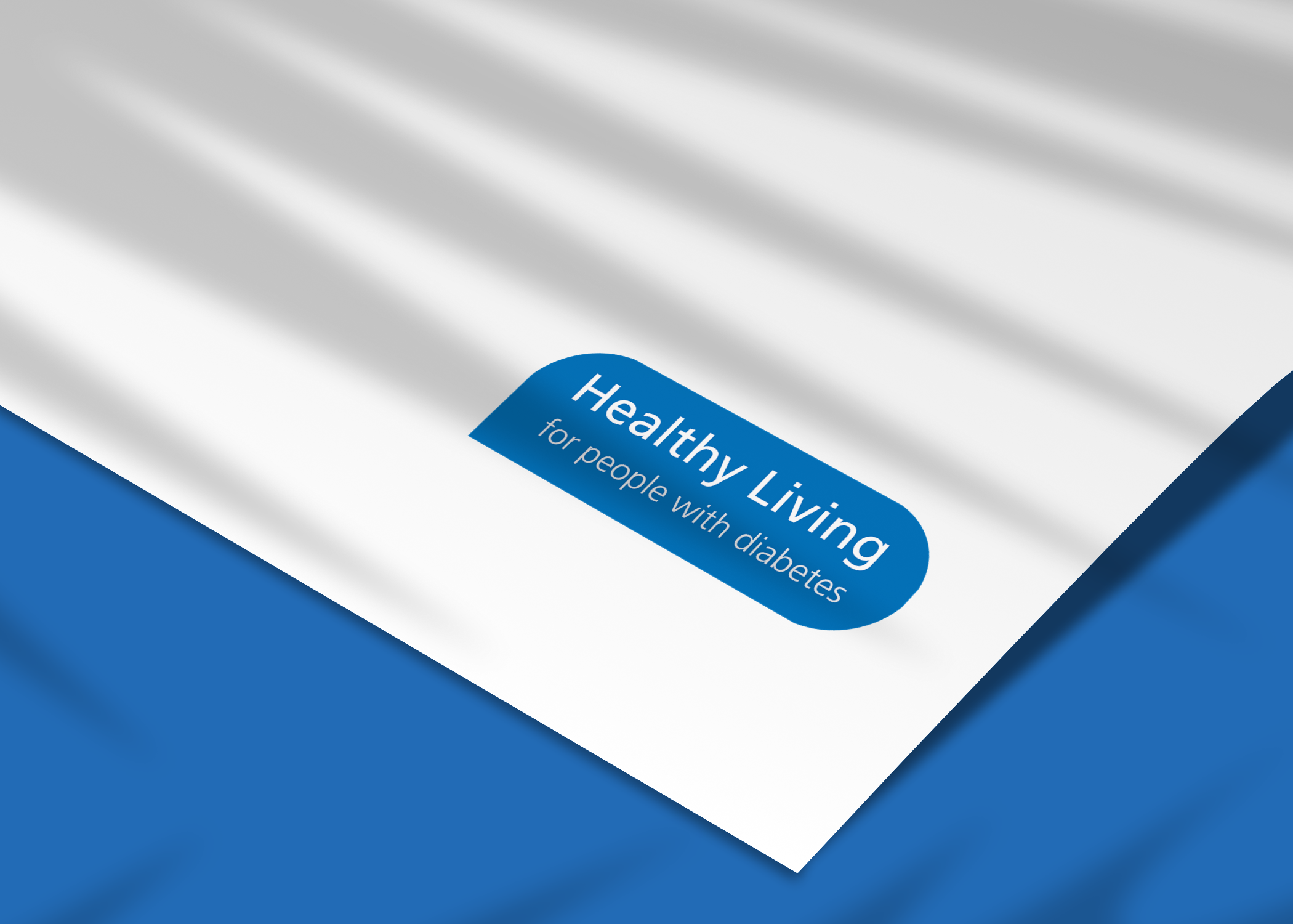 Close-up of a pamphlet or brochure about health living for people with diabetes