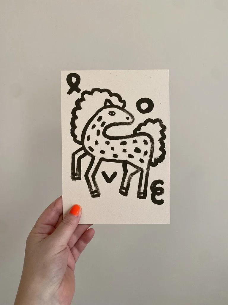 Wild Horse – handgemaltes Pferdemotiv in Acryl auf Finnpappe von Ruth Biniwersi