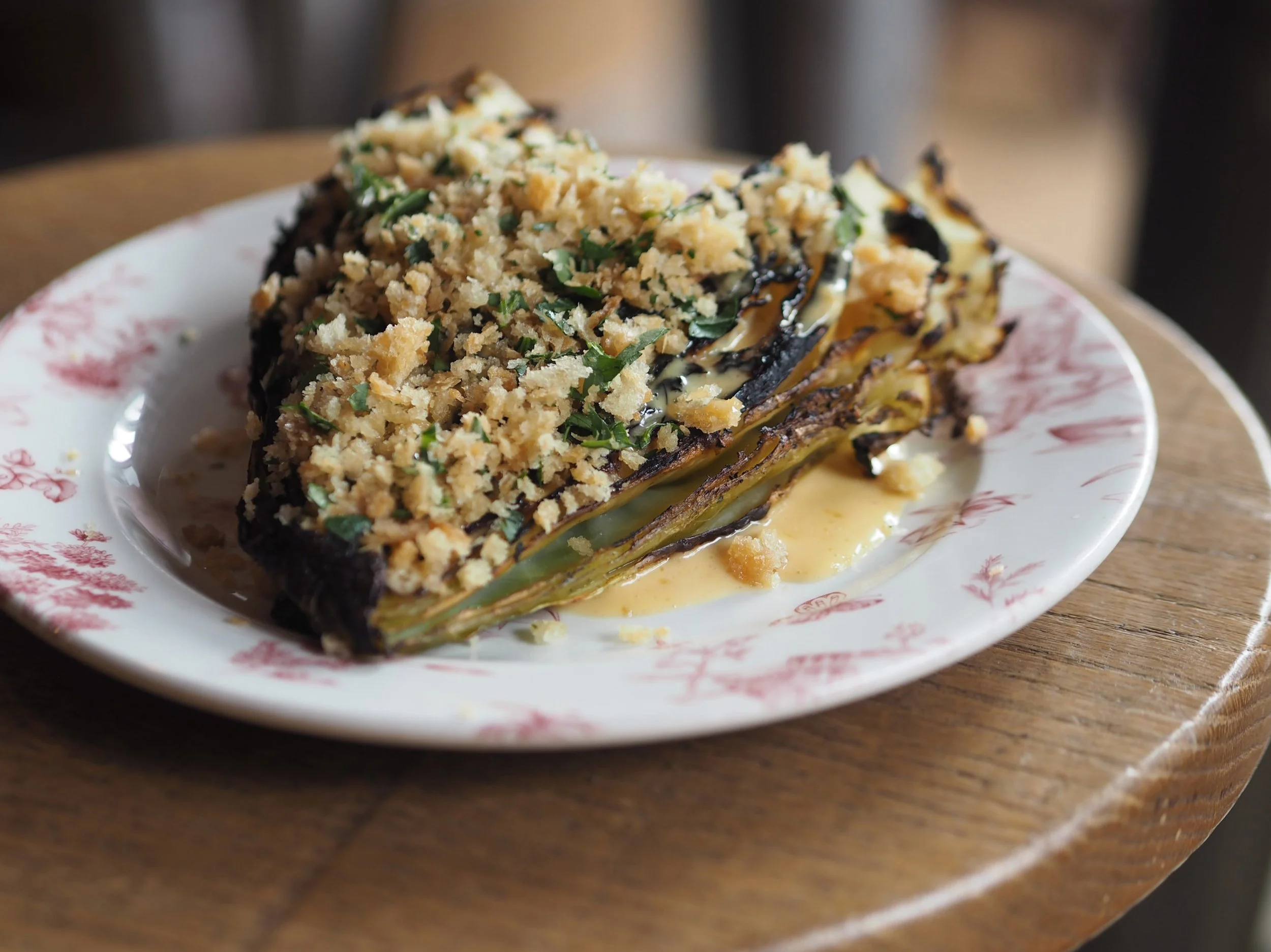 BBQ HISPI CABBAGE, MARMITE, YEAST CRUMB 

Insanely tasty, like you can&rsquo;t stop eating until the sad reality of seeing your plate empty. 

Hispi has always been a popular dish around London and rarely disappoints but man this one is the best I ha