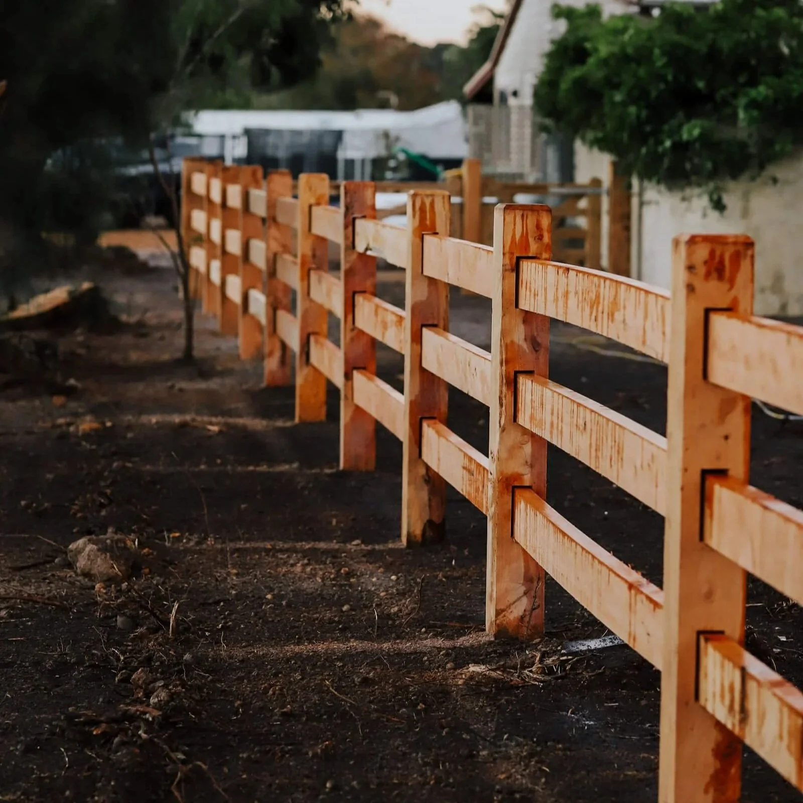 Tidelock Fencing Post and Rail Timber Fence on a rural property albany