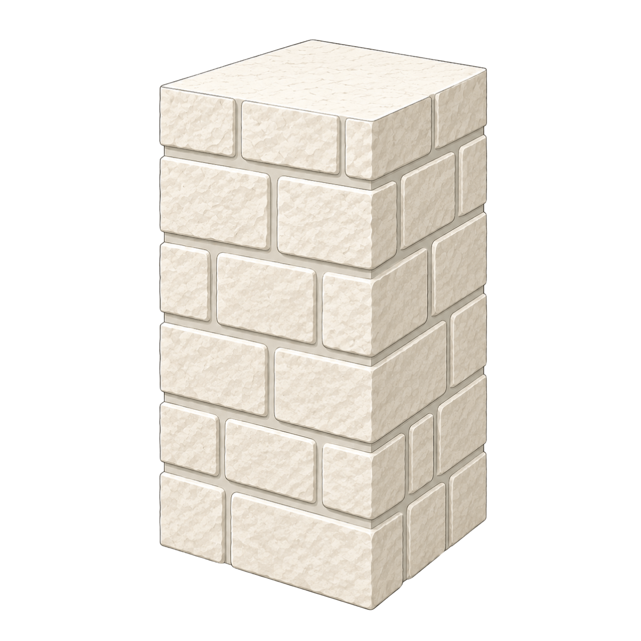 Digital illustration of a beige brick wall section with bricks arranged in a horizontal pattern.