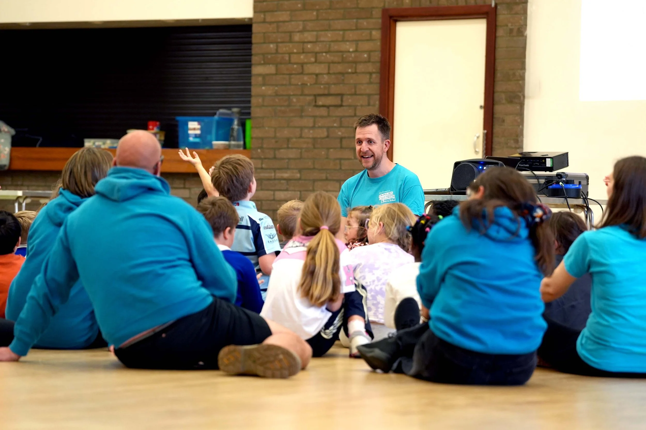 Grace's Childrens clubs in full flow with an interactive Bible story.
