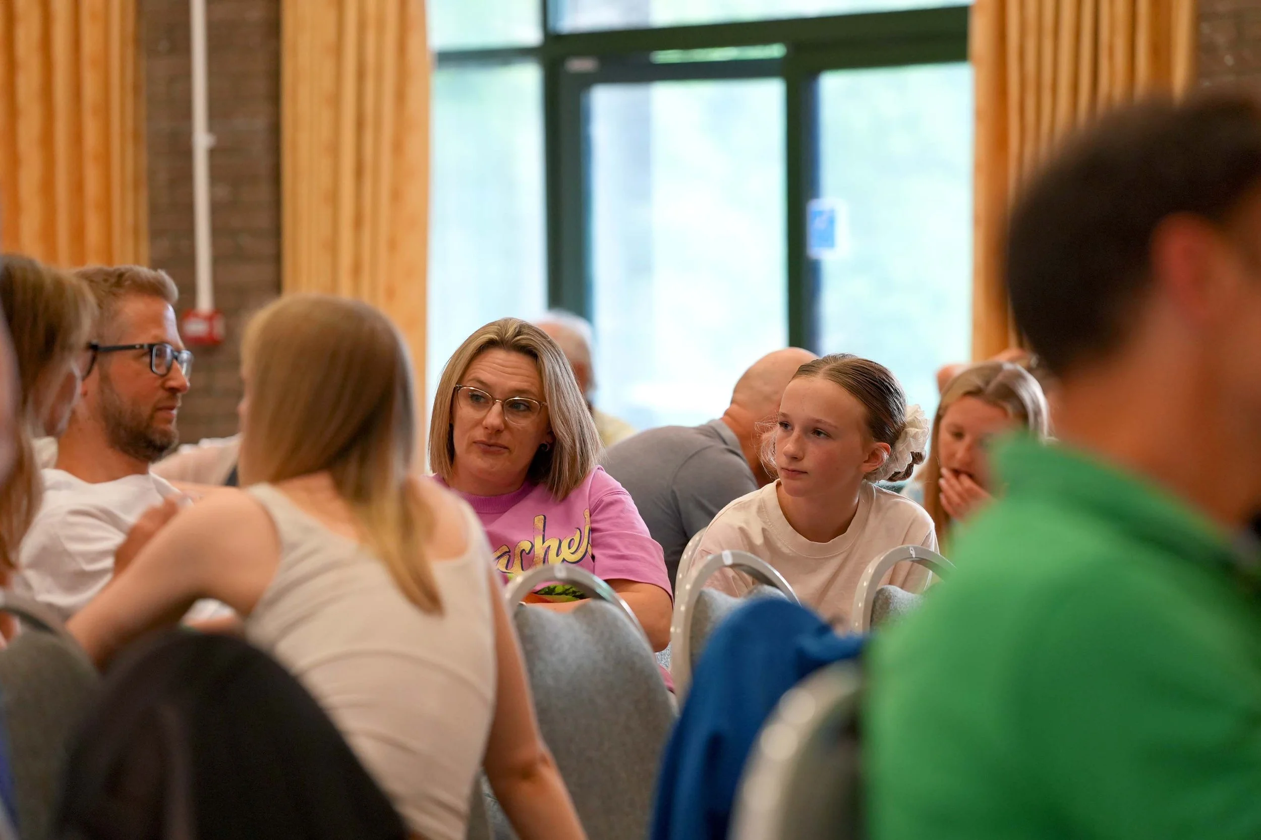 People talking after a Sunday Service at Grace Community Church. #Church #Community #Grace
