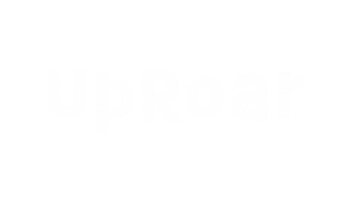 A gray background with the words 'UpRoar' faintly visible in large, white letters.