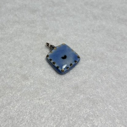 Black Heart Porcelain Charm, Blue