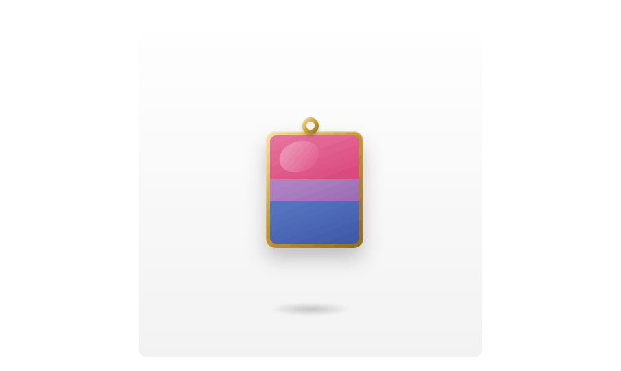 Bisexual Pride Flag Rectangle Charm