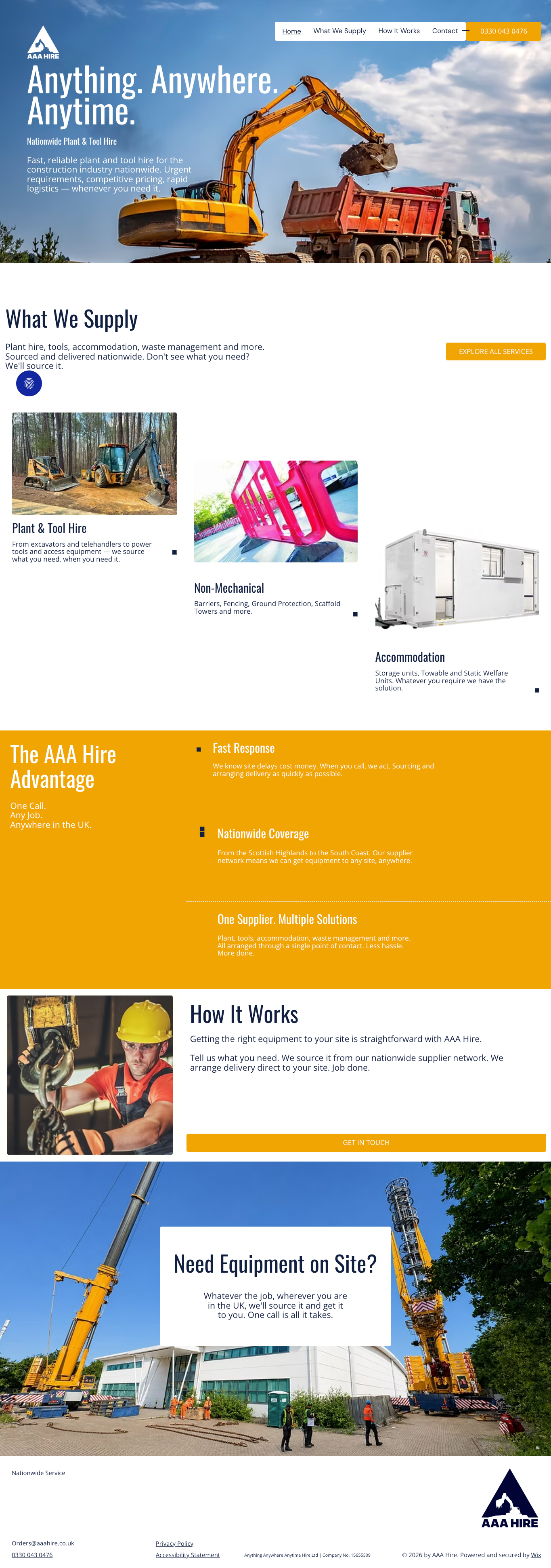 New AAA Hire website designed by Online Made Simple with improved mobile layout and navigation.