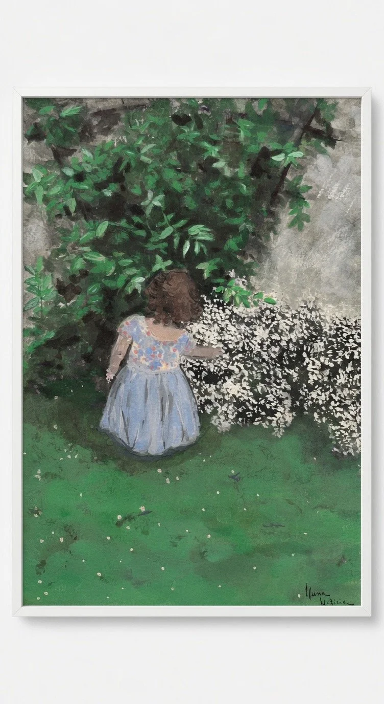Blue flower girl