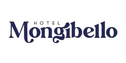 Hotel Mongibello logo with white background and blue text