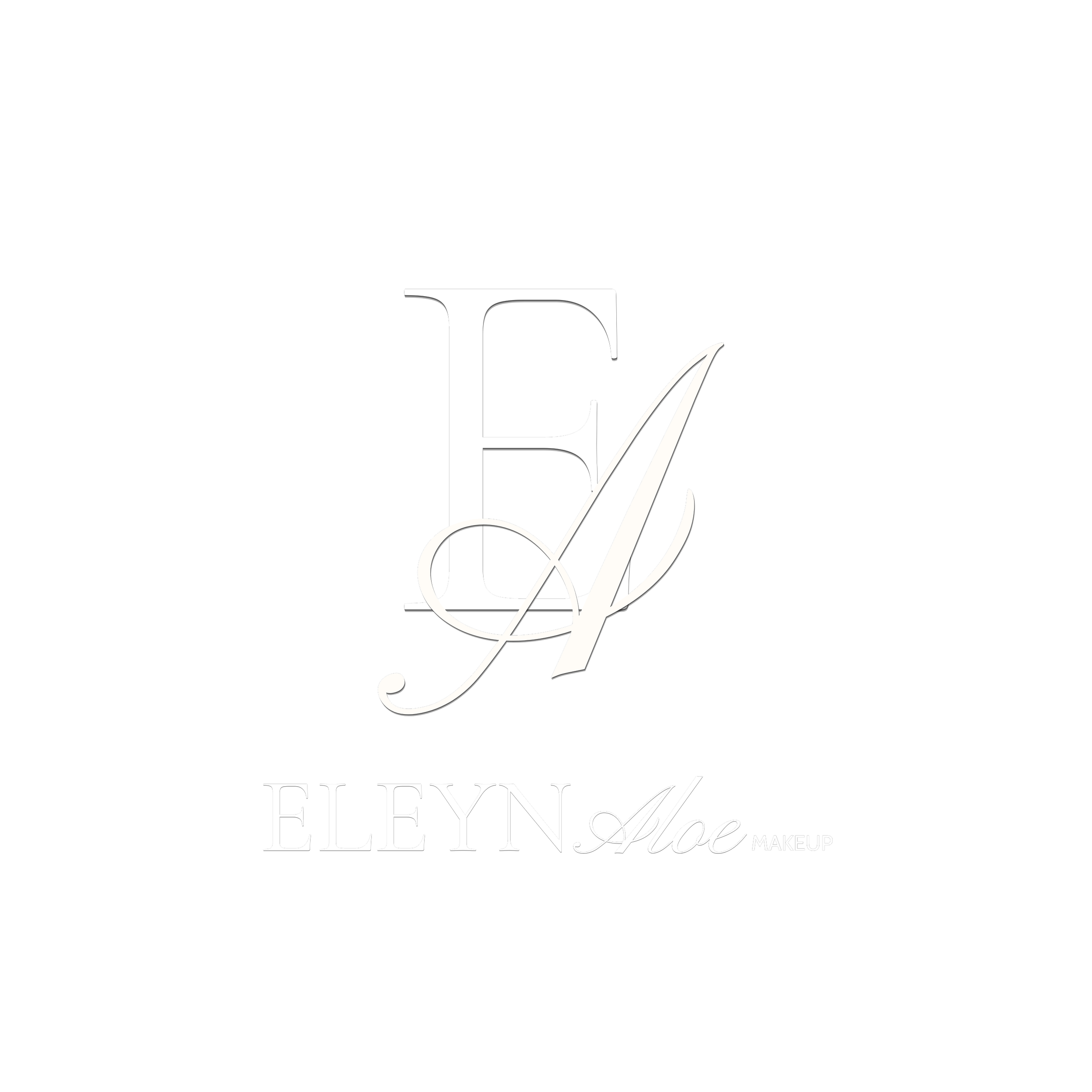 Elegant black logo with white script and serif text that reads 'Elevin' and 'Makeup' with a decorative flourish.