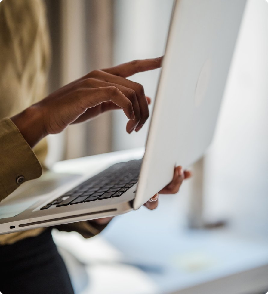 Person using a laptop computer