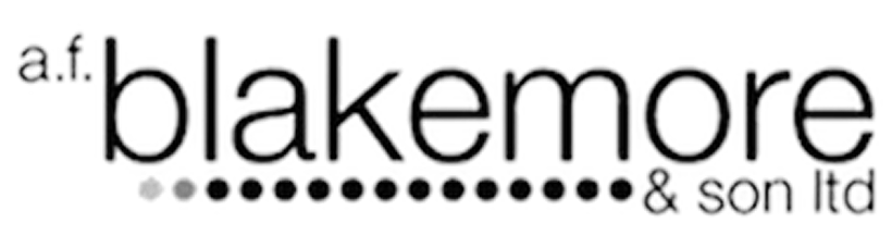 Logo of blakemore & son with black text and design elements.