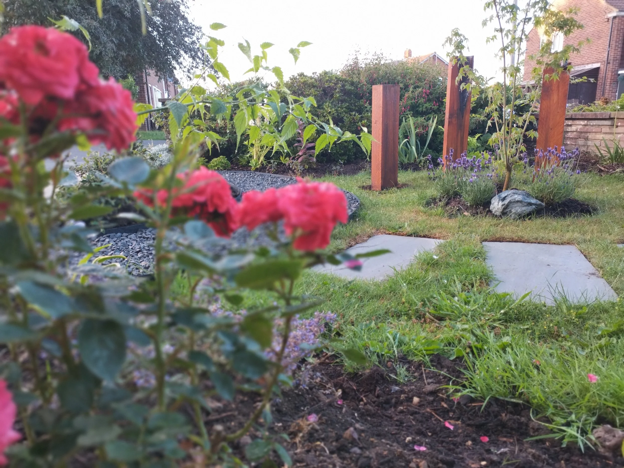 Planted Pillars Front Garden
