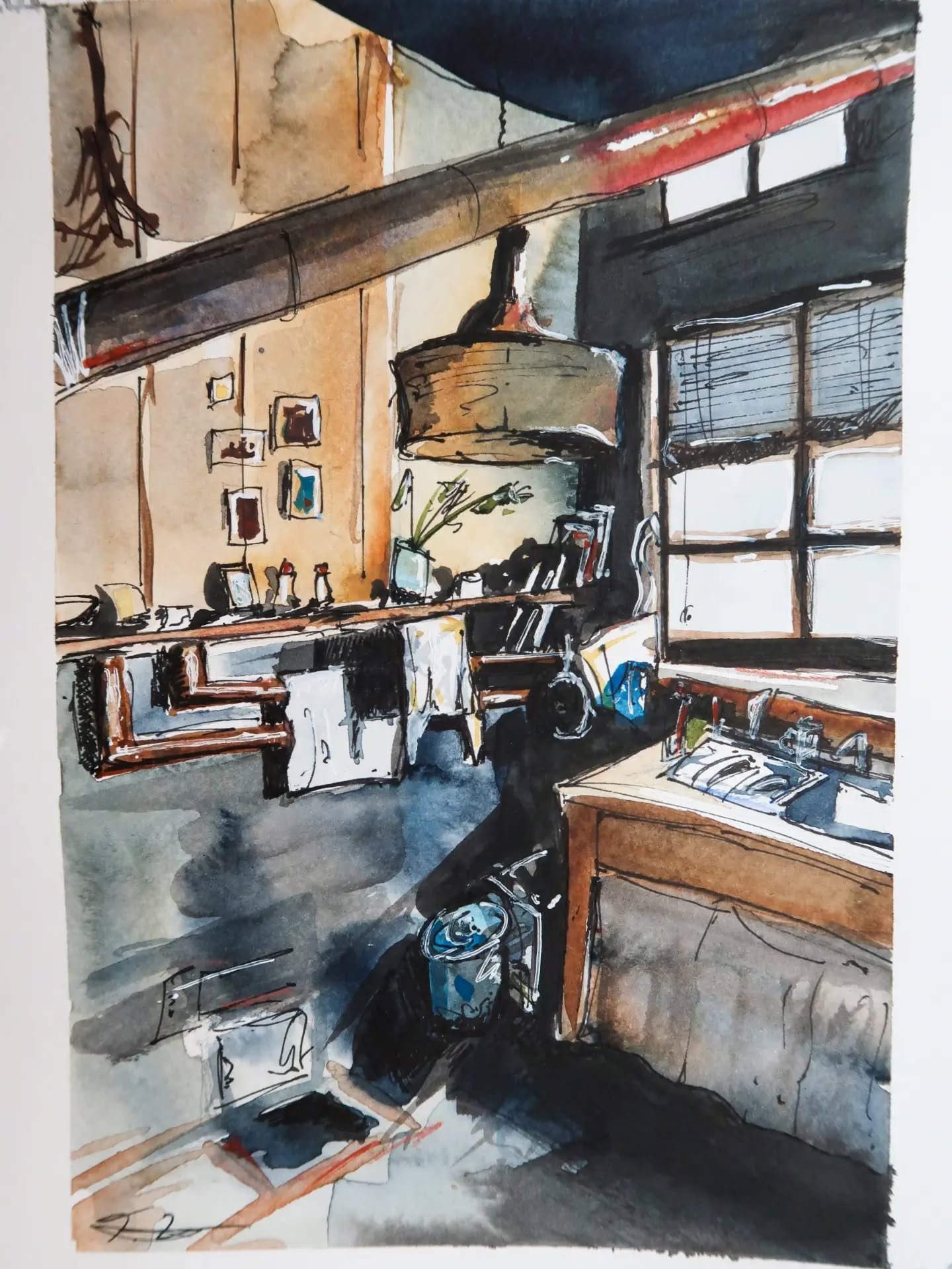 'Shuji's Kitchen 2' - Wakayama, Japan 

15x20 

Watercolour on paper
