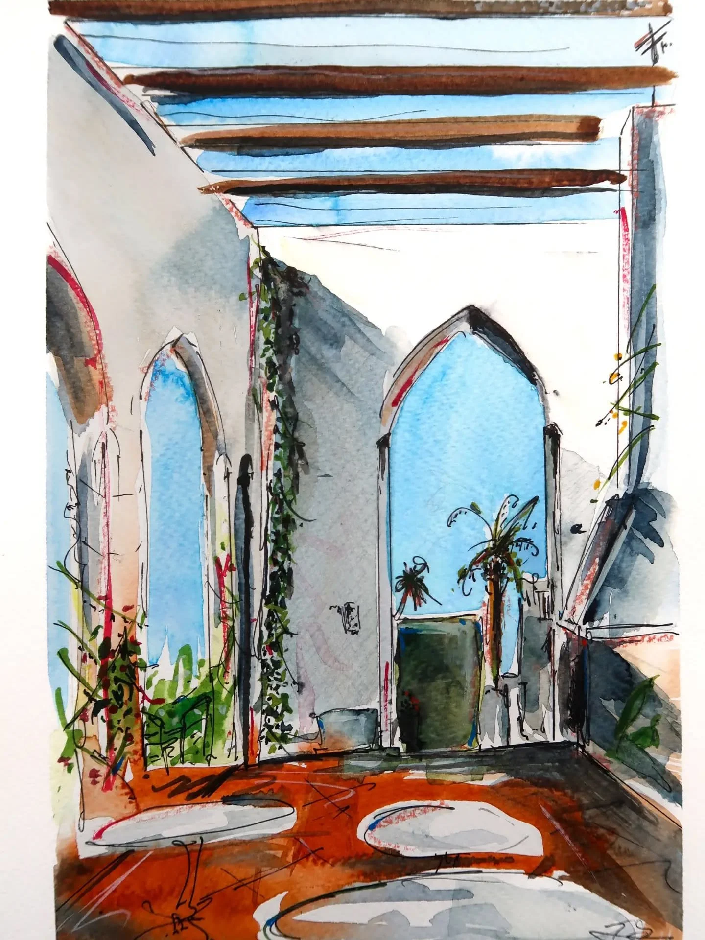 'Hurricane courtyard' - Tarifa, Spain

21x29 

Watercolour on paper