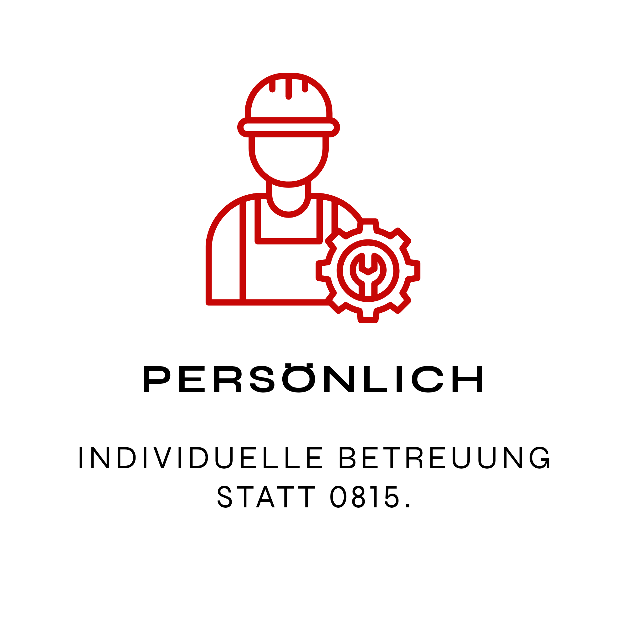 Symbol eines Mitarbeiters, der individuelle Betreuung statt anonymer Behandlung anbietet.