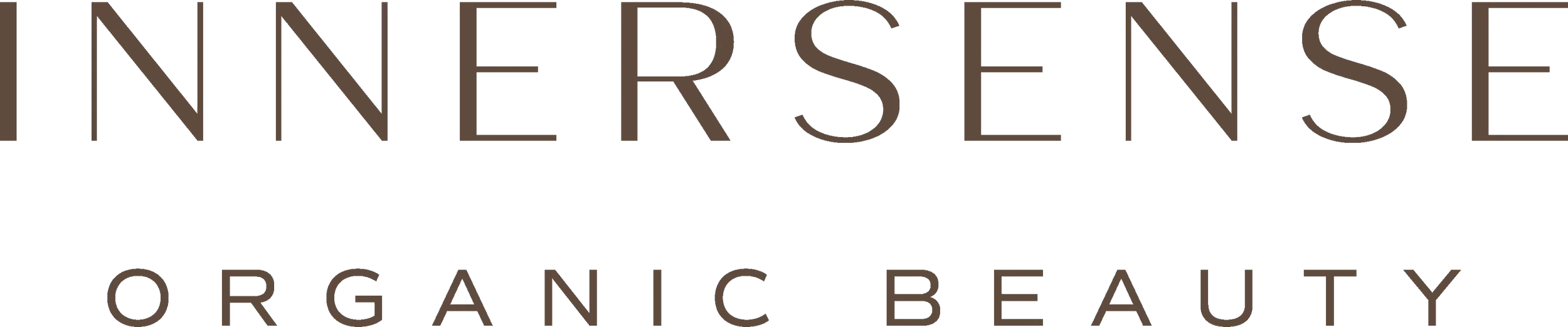 Text that reads 'INNERSENSE ORGANIC BEAUTY' in large letters.