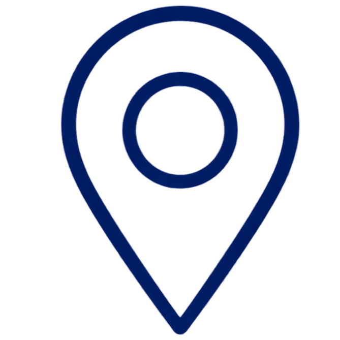 A blue map location pin icon