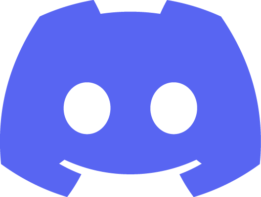 Close-up of the Discord logo, a blue game controller with two black eyes and a smiling mouth.