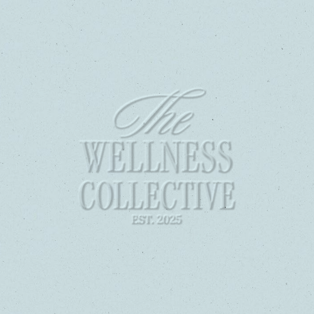 Embossed logo on a light background reads 'The Wellness Collective EST. 2025'.