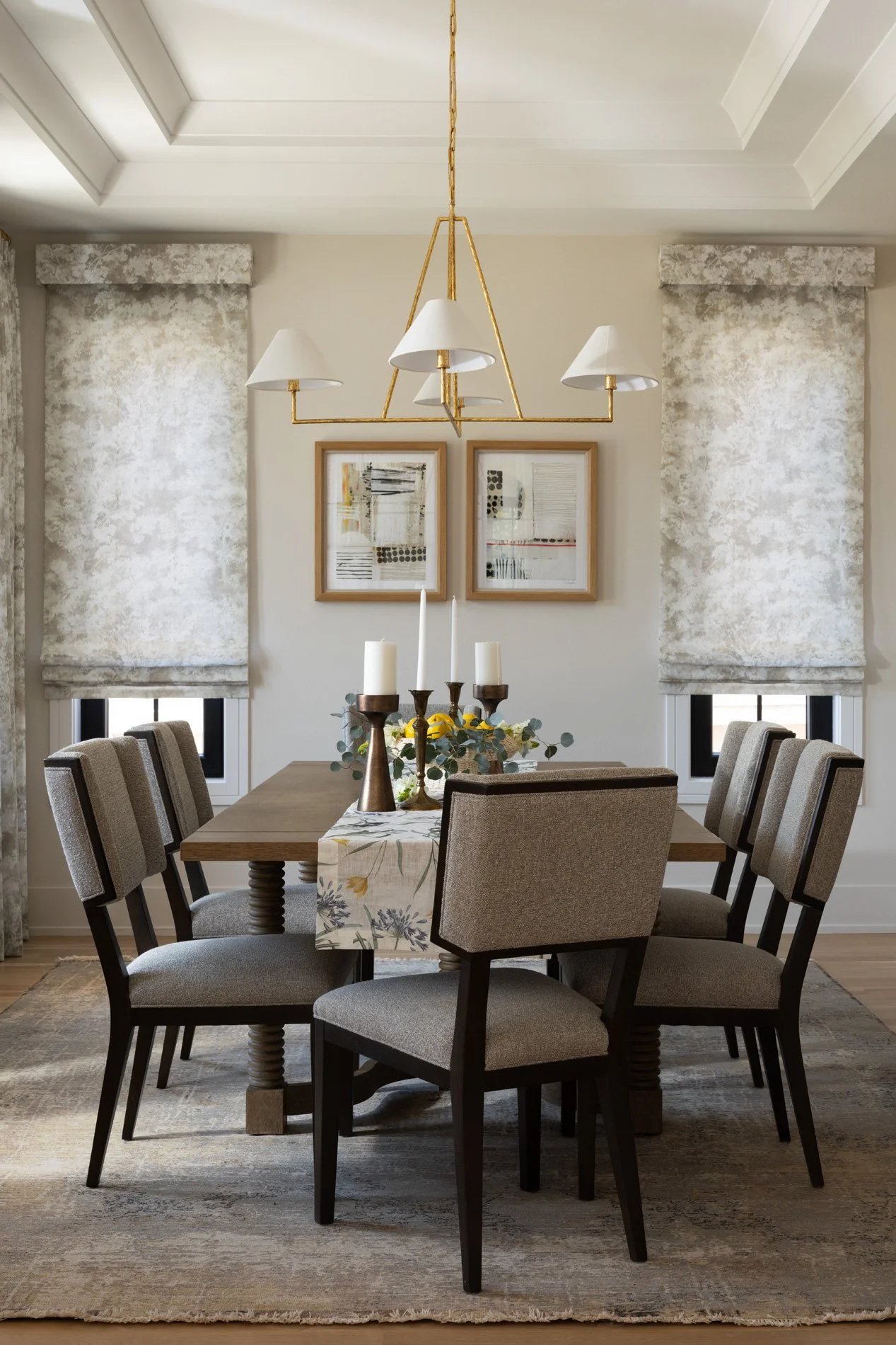A dining room by Matte & Gloss Interiors - a full-service residential interior design studio serving Chicago and the North Shore with timeless, refined home design.